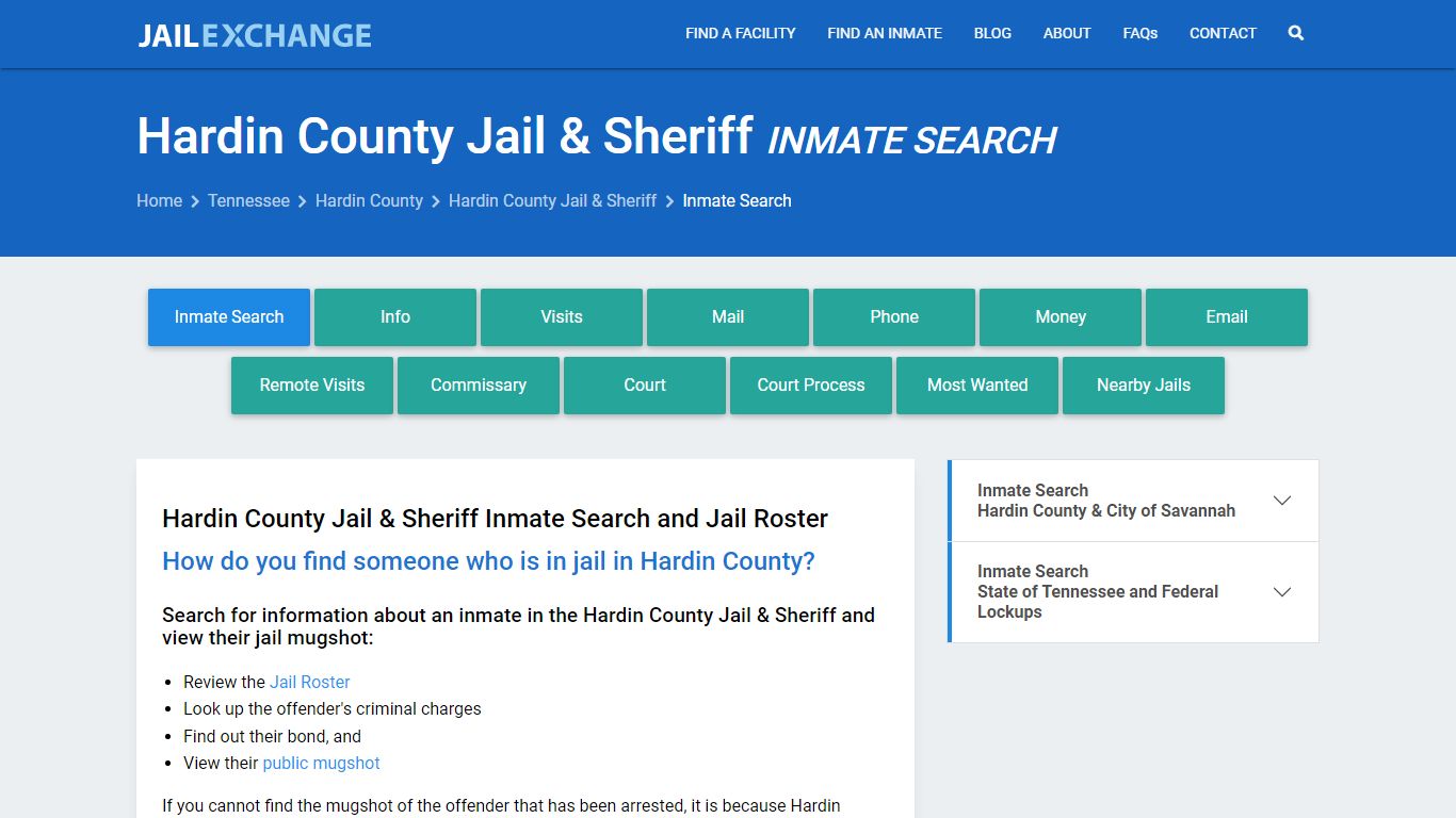 Hardin County Jail & Sheriff Inmate Search - Jail Exchange